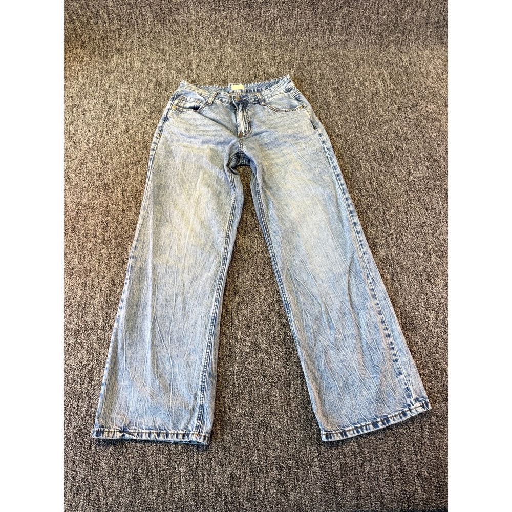 Simple Society Jeans Womens 3/26 Blue Denim Cotton Light Wash Mid Rise Zip Fly